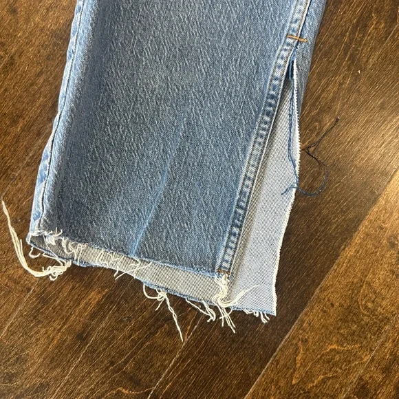 Zara Blue High Rise Slim Split Hem Flared Jeans 6164 170 427 Size US 8 - Picture 5 of 8